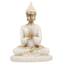 Resin Boeddha Sculptuur Lichtgrijs Compact Voor