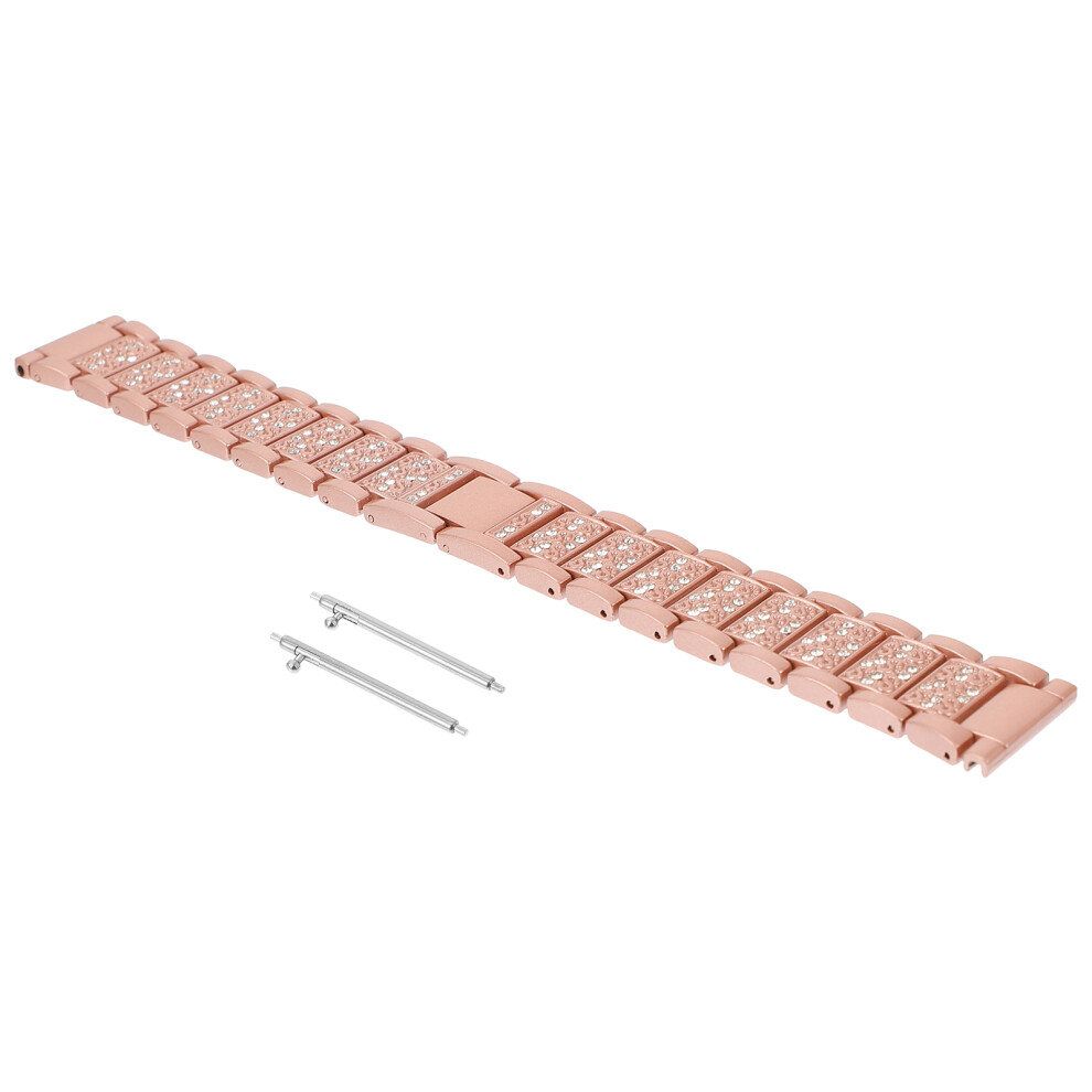 Zinc Alloy Rhinestones Watch Replacement Strap Stylish Band Pink 353533119054