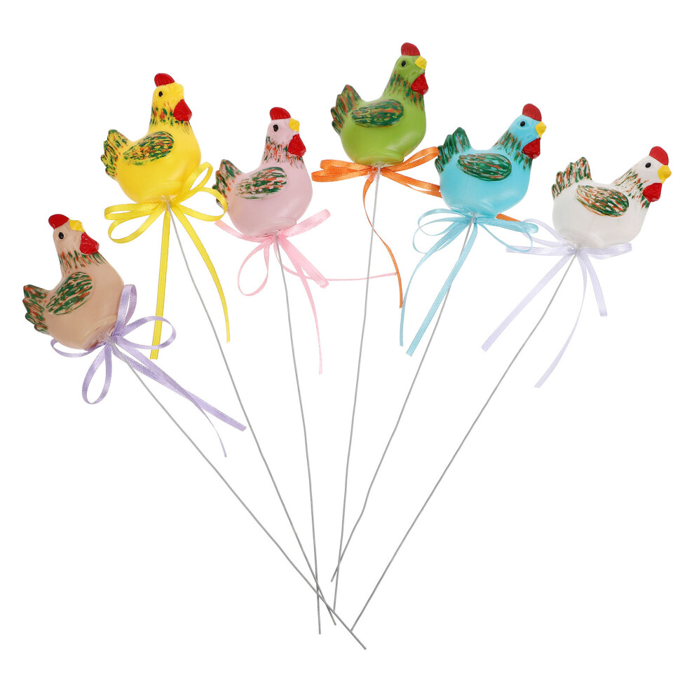 6 Sztuk Plastikowe Figurki ZwierząT Wycinane Dekoracja Wielkanocna-image