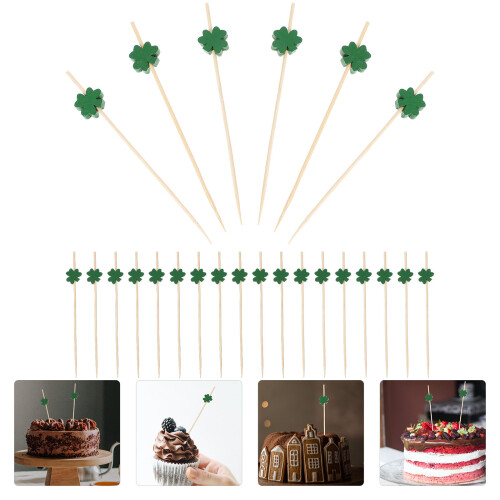 100 Pezzi Shamrock Cocktail Picks Per Frutta E Dolci Festa 2