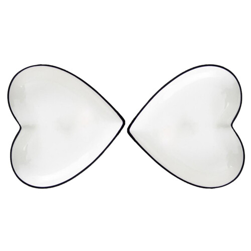 Juego De 2 Platos Forma Corazón Para Postres