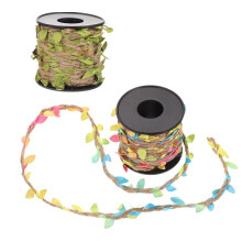 4Rolls Handmade DIY Decorative Leaf Rattan Rope Khaki Color