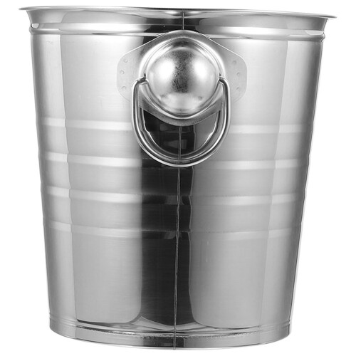 Ktv Use Stainless Steel Ice Cube Bucket Silver 1 Set