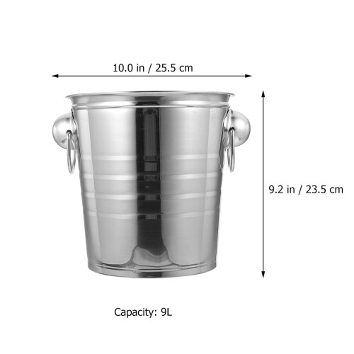 Ktv Use Stainless Steel Ice Cube Bucket Silver 1 Set 2