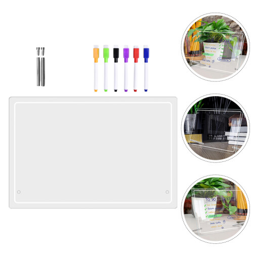 1Set Desktop Wit Acryl Schrijfbord Herbruikbaar Memo Bord 2