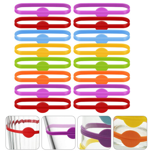 36 Pezzi Marker In Silicone Per Bicchiere Vino E Cocktail 1