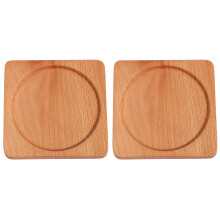 2Pcs Wooden Coaster Japanese Style Non Slip Heat Insulation Pad