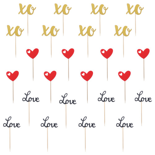 24 Pièces Décoration Gâteau Saint-Valentin Pour Dessert 2