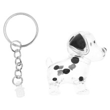 5Pcs Compact Transparent Pet Keepsake Keychains Dog Hair Display Charm