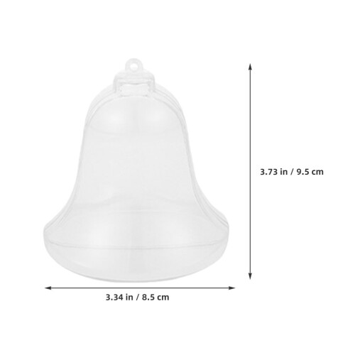 6Pcs Clear Plastic Christmas Bells Candy Boxes for Wedding Party Decor 1