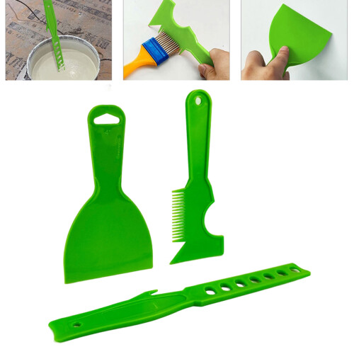 Multifunctionele plastic plamuurschraper verfborstelkam voor 2