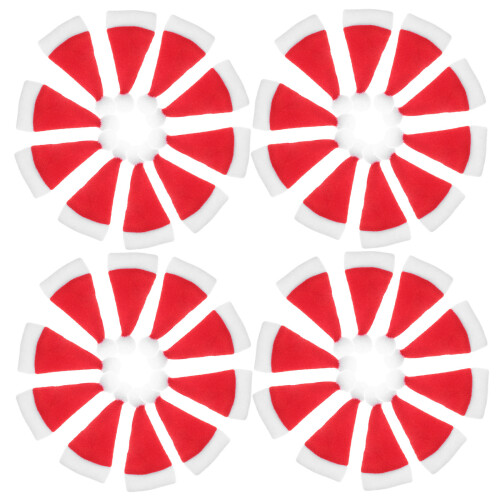 72Pcs Soft Mini Santa Hat Craft Accessories Red Christmas Table Decor 1