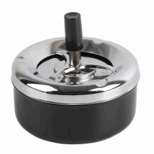 Cendrier rond en métal pour fumeurs, utilisable à l'intérieur comme à l'extérieur. Couvercle à pression, durable et portable, idéal pour la