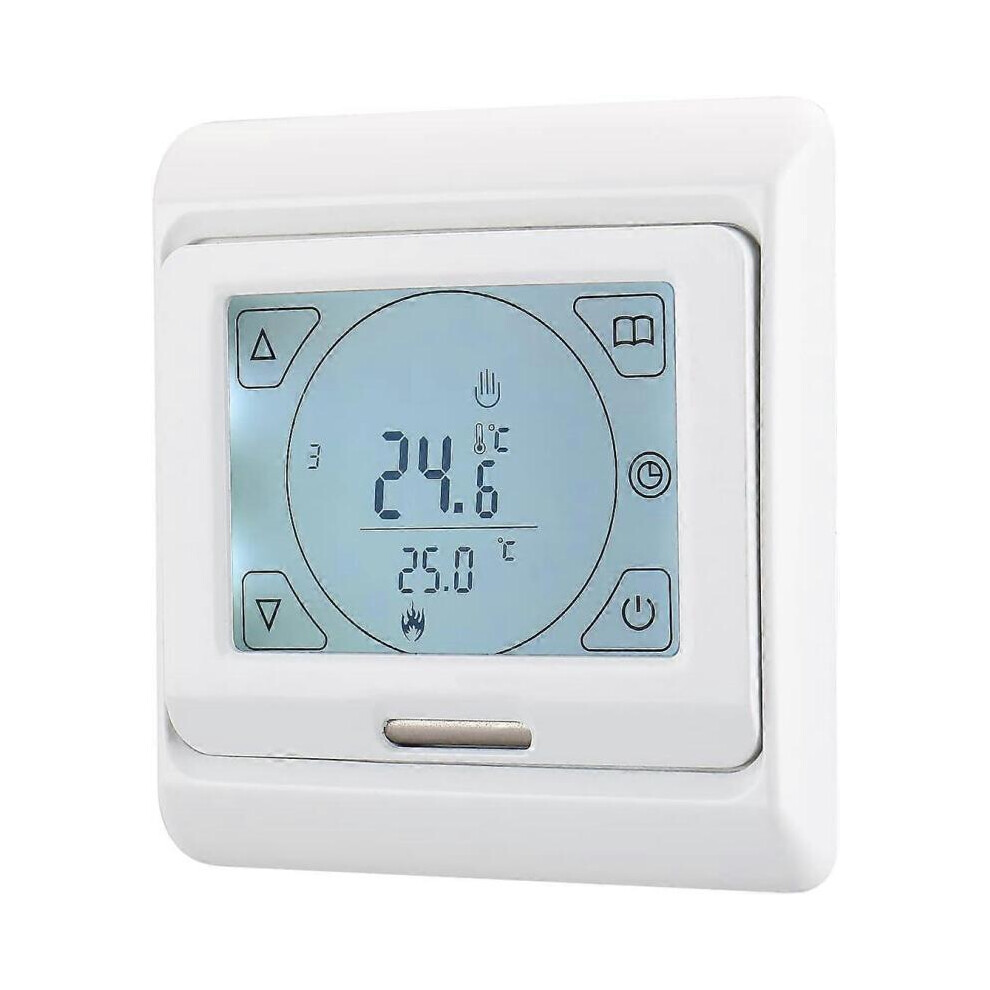 Wg809 Room Thermostat, 7 Days Programmable Lcd Display Ac230v 16A For Electric Floor Heating White 9092950390233