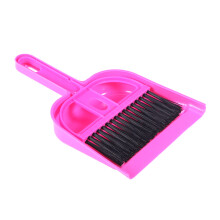 Conjunto De Vassourinha E Lixeira Plástico Mini Para (Rosa)