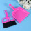 Conjunto De Vassourinha E Lixeira Plástico Mini Para (Rosa) 4
