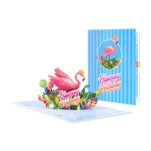 Flamingo Celebration Card 3D Art Birthday Card Environmentally