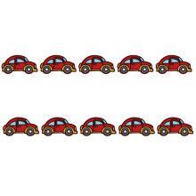 10Pcs Cartoon Car Iron On Patches Adhesive-little red car