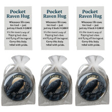 Pocket Sized Gothic Crow Tokens Encouraging Resin Charm-3pack