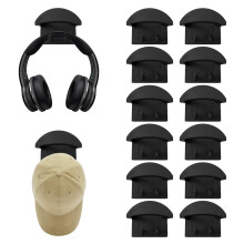 Multipurpose Strong Grip Hooks Removable ABS Plastic-Black 12