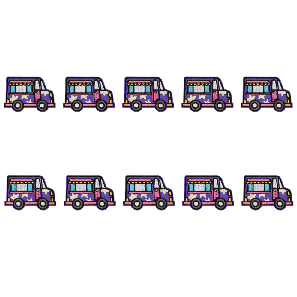 10Pcs Embroidery Car Iron On Patches Adhesive-Food Truck 7695000167353