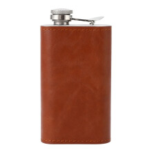 Rustproof Travel Ready Miniature Liquor Bottle-Reddish Brown