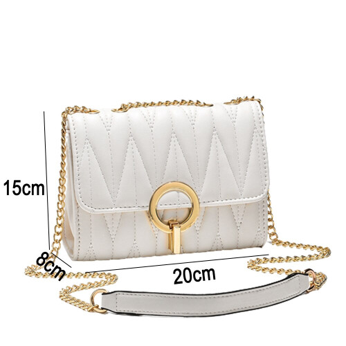 Dameshandtas, ecologisch leer, wit/goud 1