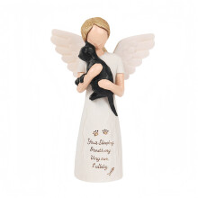 Cats Dog Remembrances Angel Figurines Loss of Pet-black cat