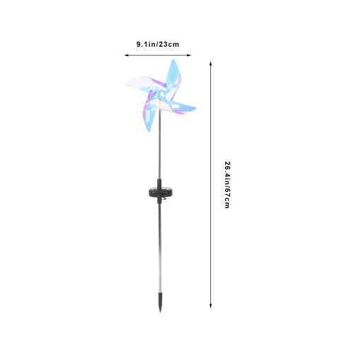 Decorative Solar Pinwheel Light Plastic Multi-Color Outdoor 2
