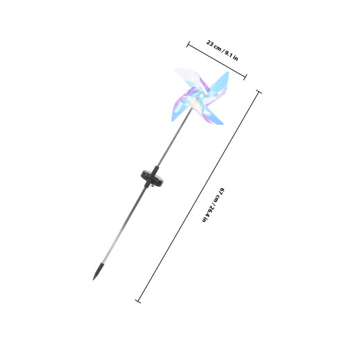 Decorative Solar Pinwheel Light Plastic Multi-Color Outdoor 1
