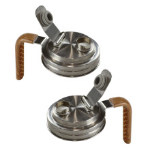 Stainless Steel Pour Spout Lid Seal Cover-86mm wooden handle