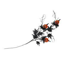 4Stk Schwarzes Spukblatt Stiel Für Halloween – DIY Kunstzweig