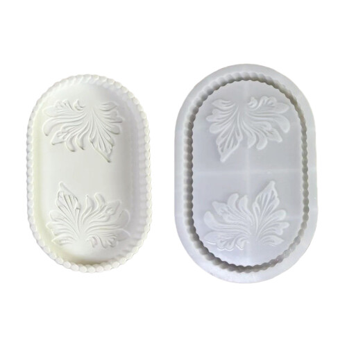 Moule en Silicone à plateau ovale Flexible, création de ciment