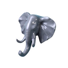 Crochet adhésif tête d'animal artistique pour-Éléphant gris
