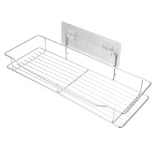 2 Sets Wandmontierter Küchen- -Ablage Ohne Bohren (Silber)