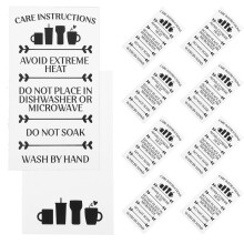 100Pcs Small White Cup Care Instruction Cards Portable for Glass Mugs