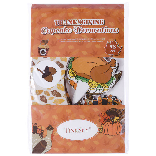 48 Thanksgiving Cupcake Toppers Und Wrapper Kuchen 1