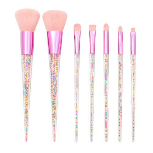 7Teiliges Make-Up- -Set Mit Puderpinsel Für Rosa