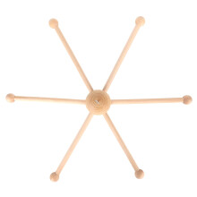 Wooden Frame Baby Mobile Hanger For Crib Toy Decoration Spherical Six Legs Design Wood Material