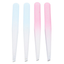 12Pcs Durable Stainless Steel Eyebrow Tweezers Slanted Tip for Face