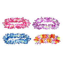 4Pcs Hawaiian Leis Flower Necklace Bright Colors Luau Garland Decor