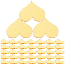 100Pcs Heart Acrylic Mirror Wall Stickers Gold Color Easy Stick Decor
