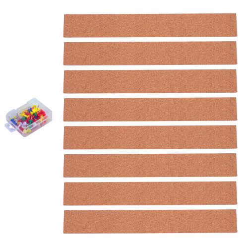 2 Sets Kork Streifen Büro Memo Board 1