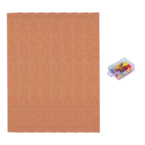 2 Sets Kork Streifen Büro Memo Board 2
