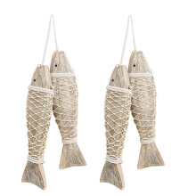 2 Holzfische : Handgeschnitztes Nautikornament Für Küstenhaus