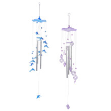 2Stk Aluminiumrohr Wein Chimes Windspiele Wohnaccessoires Blau Lila