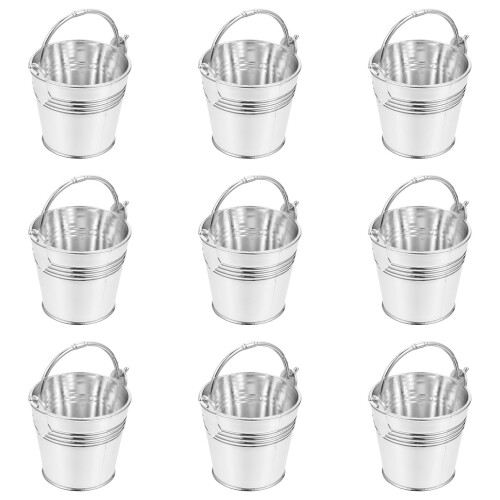 50 Mini Snack Eimer Für Süßigkeiten Und , Silber 2