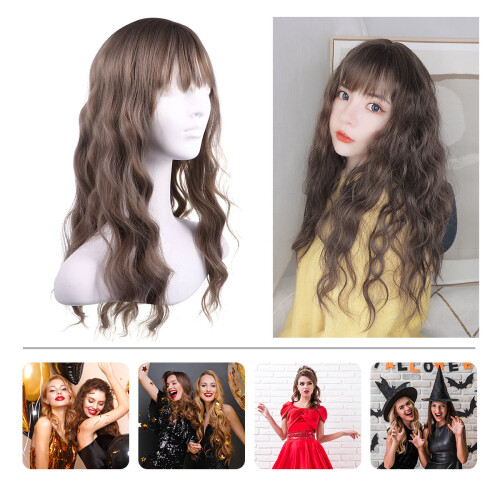 Styling Perücke Wellig Echthaar Lange Locken Für 2