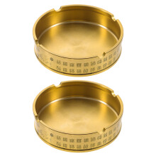 4Pcs Round Brass Ashtrays Decorative Compact Ash Holder for Bars Cafes