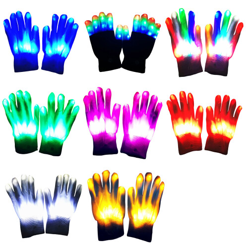 Rechargeable Glowing LED Gloves with Flashing Light-blue light 1
